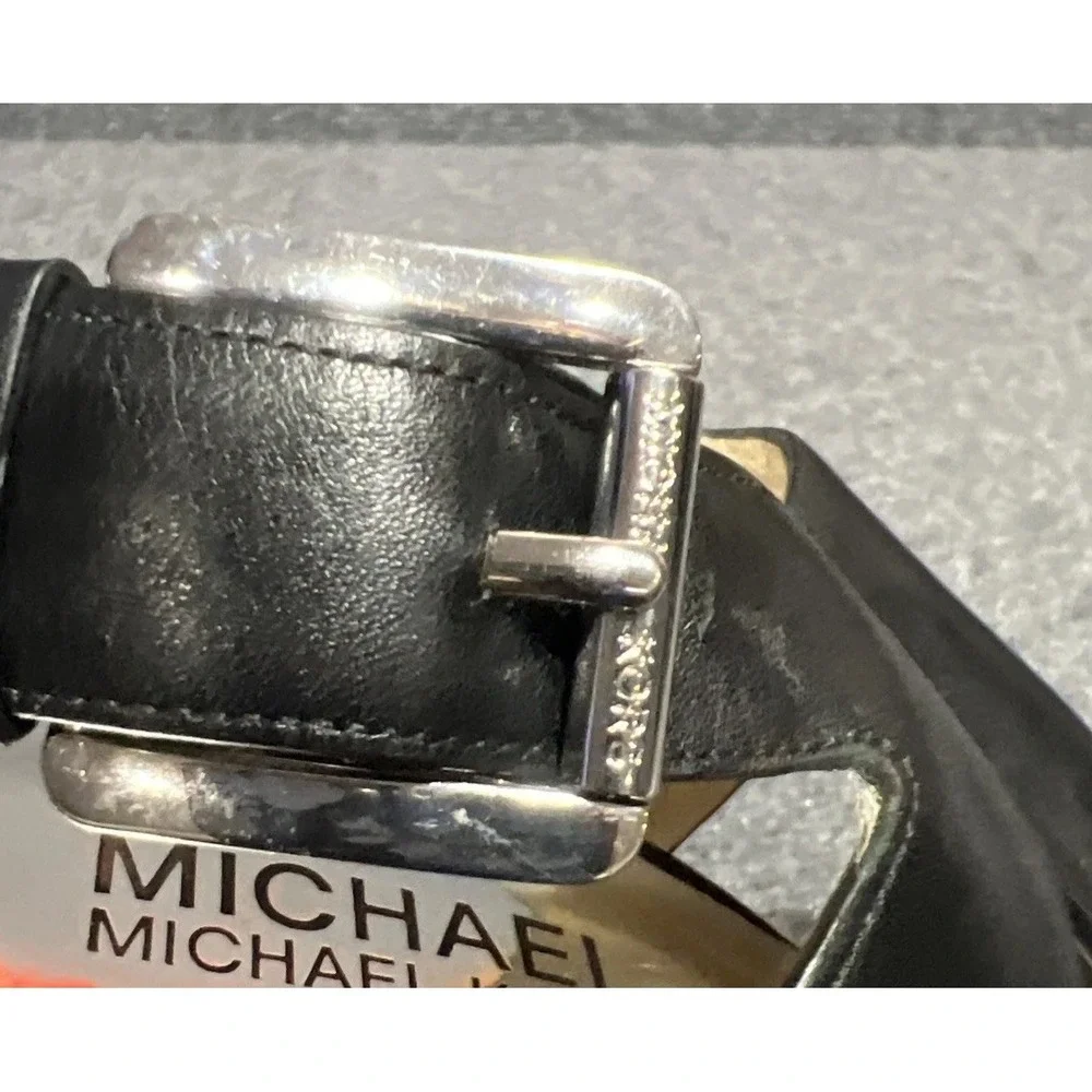 Michael Kors Josephine Black Leather Platform Wedge Sandals Women's Size 8